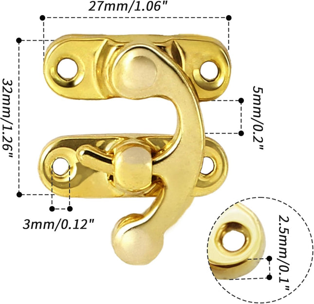 Biaungdo 5pcs Gold Vintage Style Swing Bag Clasp Closure Lock Latch for Furniture Wooden Box – product detail