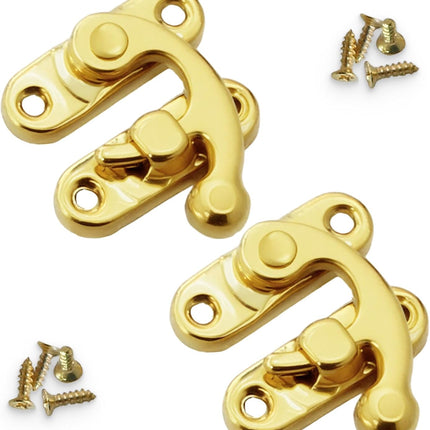 Biaungdo 5pcs Gold Vintage Style Swing Bag Clasp Closure Lock Latch for Furniture Wooden Box Jewelry Case Silver Tone with Mounting Screw & Screwdriver, 33 x 29 mm