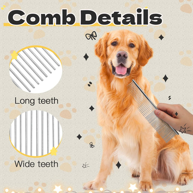 Biaungdo 3 Pcs Dog Grooming Combs Set Metal Dog Comb for Removing Tangles and Knot – product detail