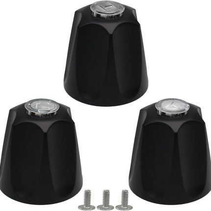 Biaungdo Black Shower Knob Replacement Set of 3, Bathtub Faucet Handles Include Hot and Cold/Diverter Shower Knob for Remodeling Trim