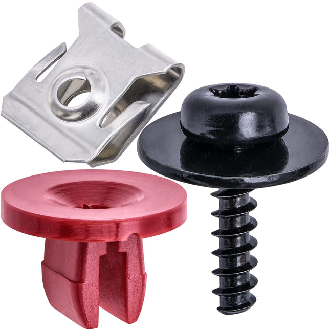 Rexka 10 Sets T30 Engine Splash Shield Guard Undertray Cover Screws Bolt Nut Clip Kit V1259-DP01-E-195