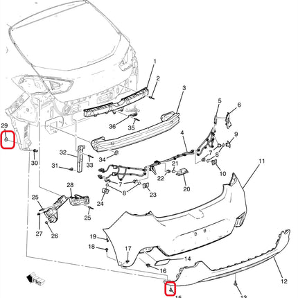 Rexka 20pcs Fender Liner Splash Shield Bolt Screw 11548270 Compatible with GM Chevrolet Camaro Colorado Cruze Equinox Impala Malibu Traverse Cadillac ATS CT6 CTS XT5 XTS