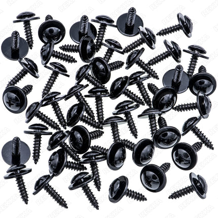 Rexka 50pcs Fender Liner Splash Shield Wheelhouse Liner Screw Phillips Truss Head Sems Compatible with Honda Acura BMW 90114-SE0-000 Accord ILX RDX TL TSX 90114SE0000