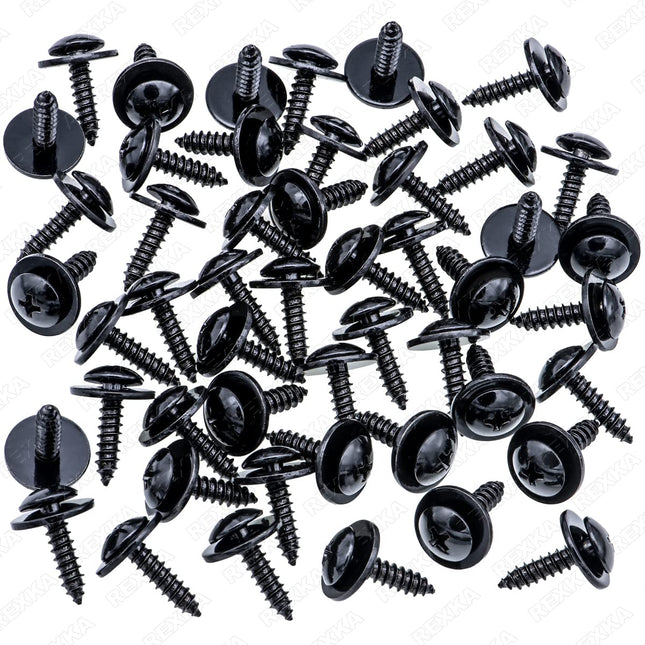 Rexka 50pcs Fender Liner Splash Shield Wheelhouse Liner Screw Phillips Truss Head Sems Compatible – product detail