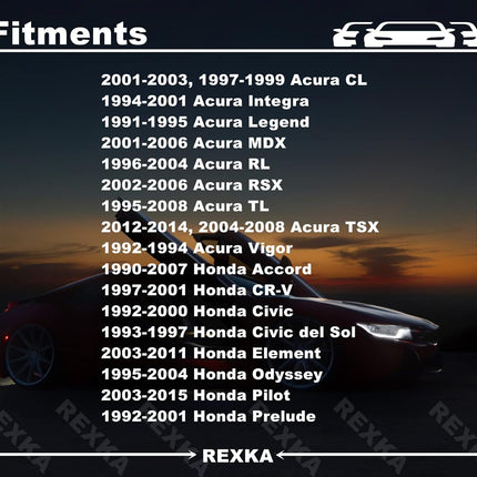 Rexka 20pcs Rocker Panel Moulding Clip for Honda Acura 91513-SM4-000 Accord, Civic, Civic Del Sol, Cr-v, Element, Odyssey, Pilot, Prelude, CL, Integra, Legend, MDX, RL, RSX, TL, TSX, Vigor