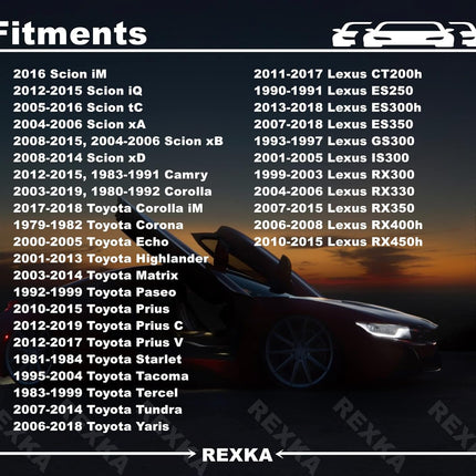 Rexka 40pcs Fender Liner Wheelhouse Liner Mud Guard Nylon Screw Grommet Nut Retainer Compatible with Toyota Lexus 90189-06013 Camry Corolla Highlander Tundra Tacoma Sequoia