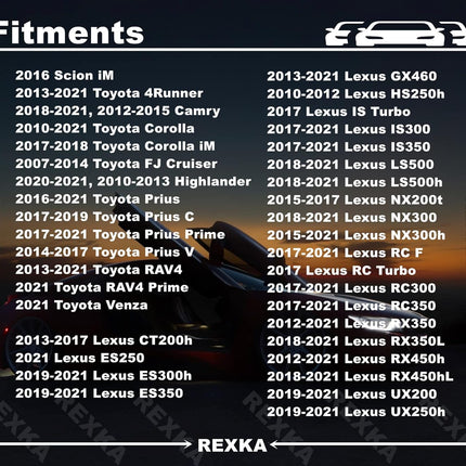 Rexka 25pcs Front & Rear Spoiler Moulding Clip Compatible with Toyota Lexus 75392-35220 4Runner, Camry, Corolla, FJ Cruiser, Highlander, Prius, Prius Prime, Prius V, RAV4