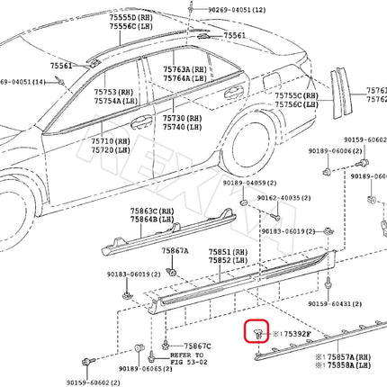 Rexka 25pcs Front & Rear Spoiler Moulding Clip Compatible with Toyota Lexus 75392-35220 4Runner, Camry, Corolla, FJ Cruiser, Highlander, Prius, Prius Prime, Prius V, RAV4