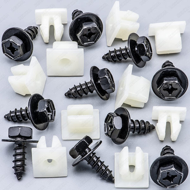 Rexka 10 Sets Bumper Cover Splash Shield Mud Guard Screw Bolt & Nylon Screw Grommet V1259-DP01-E-209