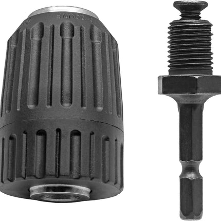 Biaungdo 1/2" Keyless Drill Chuck Adapter 2.0-13mm, 1/4-Inch Hex Shank Drill Chuck Adapter, Converter Quick Connect Impact Driver Conversion Tool 1/2-20UNF Mount