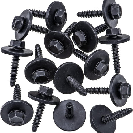 Rexka 15pcs M4.2 Fender Liner Door Trim Panel Wheelhouse Liner Bumper Cover Side Shield Retainer Screw Bolt for Ford W716345S450B Edge Escape F-150 Fusion Mustang Lincoln MKC MKX MKZ W716345-S450B