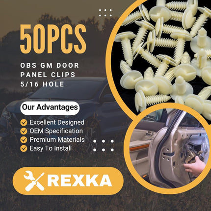 Rexka 50pcs Door Trim Panel Retainer Clip Compatible with GM 363137 Chevrolet Blazer Silverado Truck GMC Yukon
