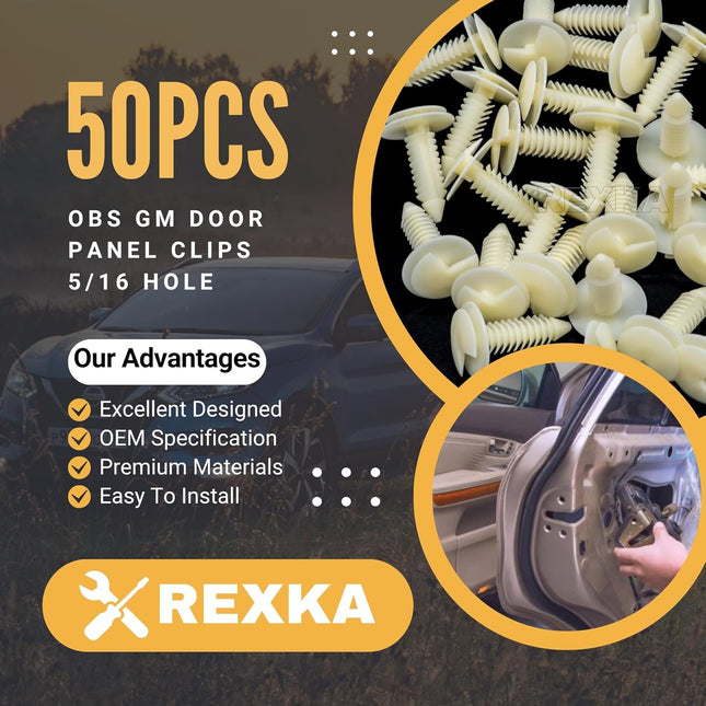 Rexka 50pcs Door Trim Panel Retainer Clip Compatible with GM 363137 Chevrolet Blazer Silverado Truck GMC – product detail
