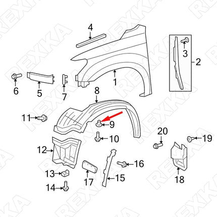Rexka 30pcs Fender Liner Screw Grommet Compatible with Toyota Lexus 90189-06236 Highlander Prius Tundra LC500 RC200t RC300 RC350