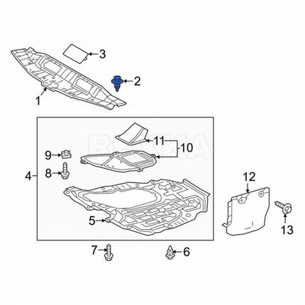 Rexka 30pcs Engine Cover Radiator Support Air Deflector Side Shield Retainer Clip 90467-07217 for Toyota Lexus 4Runner Avalon C-HR Camry Corolla Highlander Land Cruiser Mirai Prius Sienna ES RX UX GS