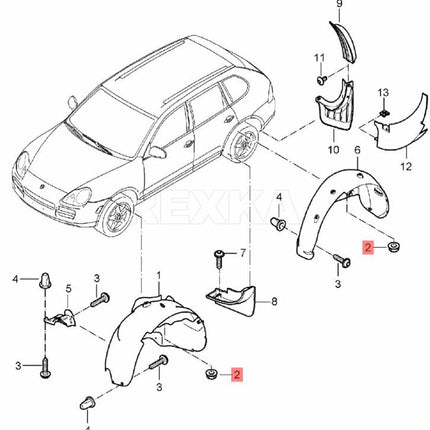 Rexka 30pcs Fender Liner Splash Shield Under Cover Nut for Audi Volkswagon Porsche N90757901 N90352101
