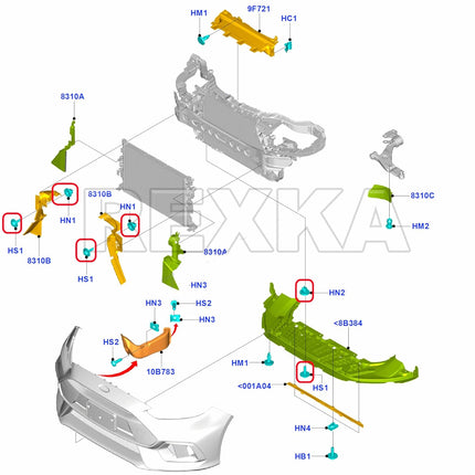 Rexka 20 Sets Engine Splash Shield Screws for Ford - T30 Torx Head Bolts and Grommets for Undertray Engine Fender Liner Deflector Grille for Ford Escape F-150 Edge Focus Fusion C-Max S-Max Lincoln