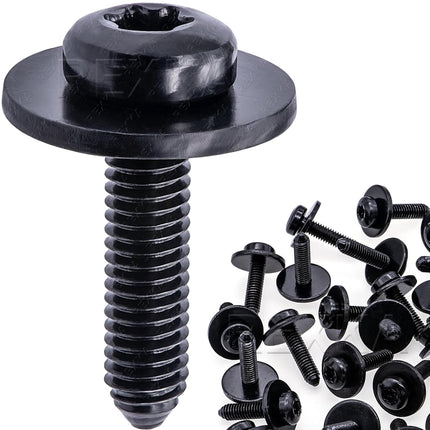 Rexka 20pcs M6-1.0 X 25mm T30 Torx Drive Air Deflector Radiator Support Front Bumper Screw for VW Audi N90993603 N-909-936-03- Multipurposes