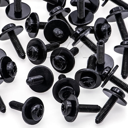 Rexka 20pcs M6-1.0 X 25mm T30 Torx Drive Air Deflector Radiator Support Front Bumper Screw for VW Audi N90993603 N-909-936-03- Multipurposes