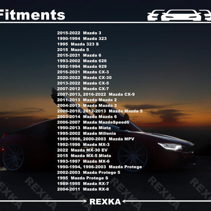 Rexka 20pcs Quarter Trim Panel Retainer Clip GJ2168885B02 for Mazda 6 Mazda 3 2 5 626 CX-3 CX-30 CX-5 CX-7 CX-9 Miata Millenia MPV MX-5 MX-6 Protege