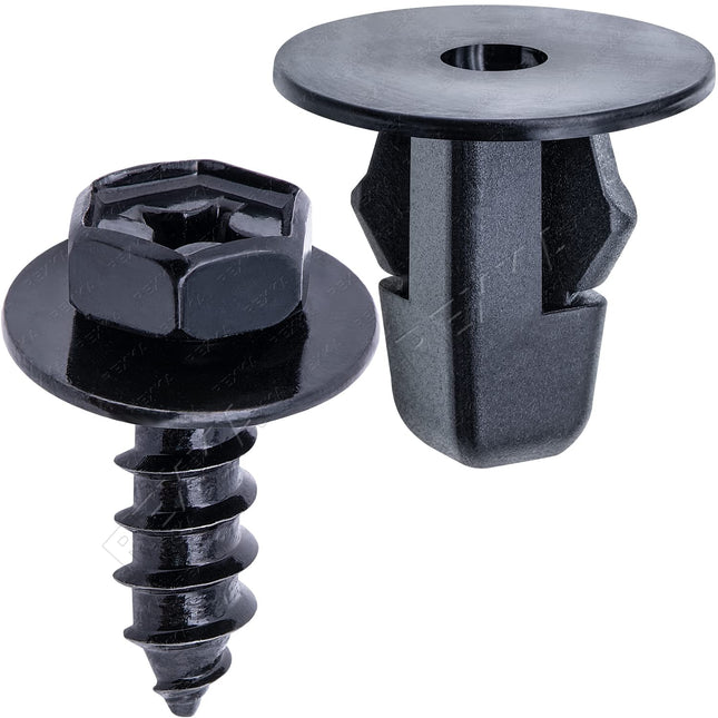 Rexka 15 Sets Fender Liner Mud Guard Wheelhouse Liner Splash Shield Bumper Cover Screw & V1259-DP01-E-237