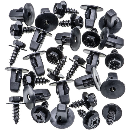 Rexka 15 Sets Fender Liner Mud Guard Wheelhouse Liner Splash Shield Bumper Cover Screw & Grommet Nut Kit for Toyota Lexus 90159-60498 90189-06065 90189-A0002