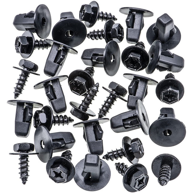 Rexka 15 Sets Fender Liner Mud Guard Wheelhouse Liner Splash Shield Bumper Cover Screw & – product detail