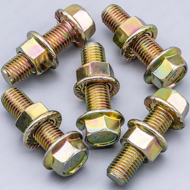 Rexka 5 Sets Exhaust Serrated Flange Spin Nuts Bolts M10-1.25 x 33mm for Toyota Honda 90212-SA5-003 Accord – product detail
