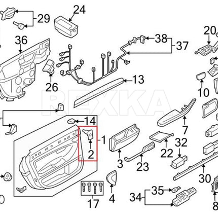 Rexka 15 pcs Interior Door Panel Trim Retainer Clips 6Q0-868-243 for VW Audi A4 A6 A8 GTI Jetta Passat Tiguan 6Q0868243