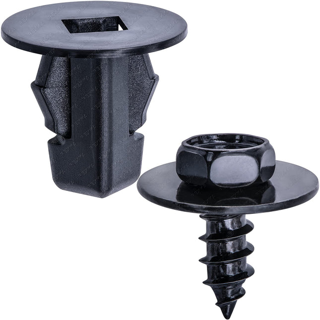 Rexka 10 Sets Fender Liner Screw & Screw Grommet Kit for Toyota Lexus Sequoia Sienna Tacoma Tundra Camry
