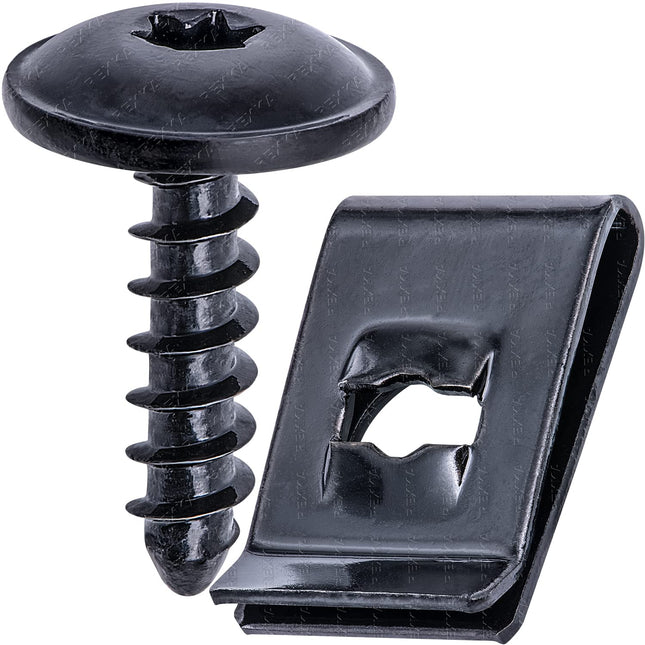 Rexka 20 Sets M5-2.12 x 19mm T25 Torx Fender Liner Splash Guard Under Cover License V1259-DP01-E-252