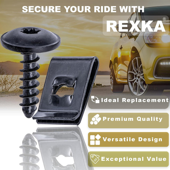 Rexka 20 Sets M5-2.12 x 19mm T25 Torx Fender Liner Splash Guard Under Cover License – product detail