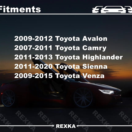 Rexka 10 Sets Bumper Cover Splash Shield Rocker Molding Screw Nut Grommet Kit Fit Toyota 901596-0525 90189-06193 Avalon Camry Highlander Sienna Venza