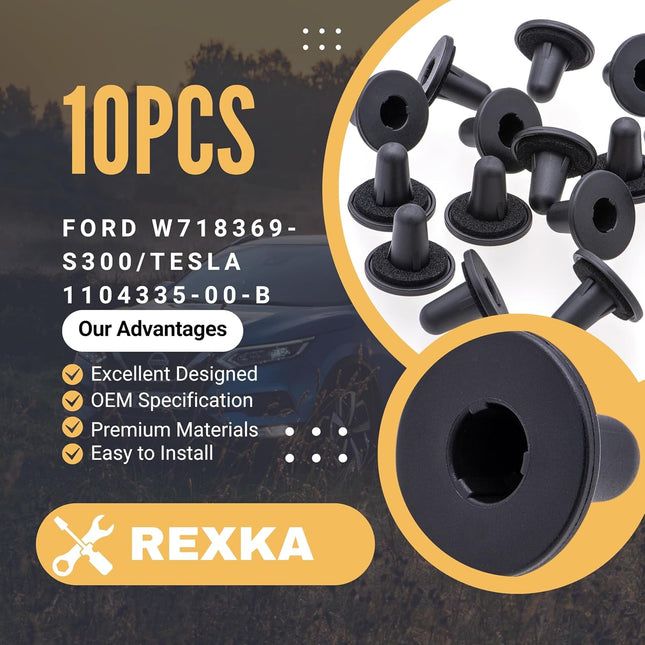 Rexka 10pcs Tail Light Grommet Nut Rear Lamp Grommet for Tesla 110433500B Model 3 Model Y for Ford – product detail