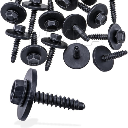 Rexka 25 pcs Fender Liner Bumper Cover Splash Shield Wheelhouse Liner Bolt Screw Compatible with GM 11570498 Chevrolet Camaro Colorado Corvette Cruze Equinox Silverado Malibu Traverse Cadilac Buick