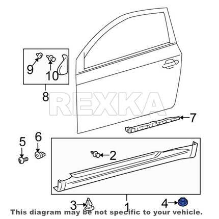 Rexka 30pcs Rocker Panel Moulding Mud Guard Retainers Clips for Toyota 76924-02010 Corolla Echo FJ Cruiser Matrix Prius GM 88970495 Pontiac Vibe 76924-52021