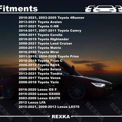 Rexka 15pcs Fender Flare Bumper Clip for Toyota Lexus 75392-35200 75392-04010 75392-0R010 4Runner Avalon C-HR Camry Corolla Highlander Land Cruiser Matrix Prius GS F GX460 LX570