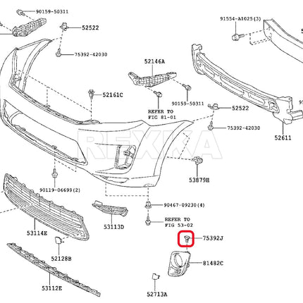 Rexka 15pcs Fender Flare Bumper Clip for Toyota Lexus 75392-35200 75392-04010 75392-0R010 4Runner Avalon C-HR Camry Corolla Highlander Land Cruiser Matrix Prius GS F GX460 LX570