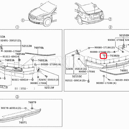 Rexka 15pcs Fender Flare Bumper Clip for Toyota Lexus 75392-35200 75392-04010 75392-0R010 4Runner Avalon C-HR Camry Corolla Highlander Land Cruiser Matrix Prius GS F GX460 LX570
