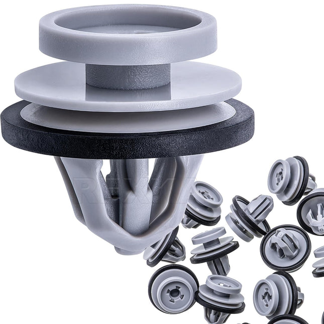 Rexka 20pcs Rocker Panel Door Trim Molding Clips Retainer for Land Rover LR112137 Defender 110 in Grey