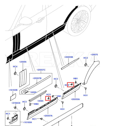 Rexka 20pcs Rocker Panel Door Trim Molding Clips Retainer for Land Rover LR112137 Defender 110, Defender 90, Range Rover, Range Rover Evoque - Multipurpose - Fender Molding Wheel Arch Door