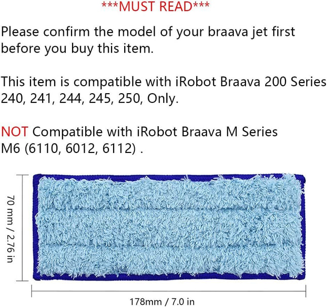 Replacement Washable & Reusable Wet Mopping Pad Compatible with iRobot Braava Jet 240 241 244 245 250 – product detail