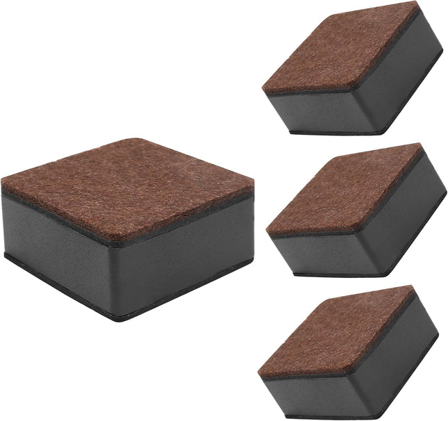 Biaungdo 4 Pcs Self-Adhesive Furniture Risers Square Furniture Bed Risers Heavy Duty Carbon Steel