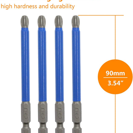 Biaungdo 10Pcs Magnetic PH3 Phillips Bits Set 3.5 inch Long Anti Slip #3 Bit (PH3 x 90MM)