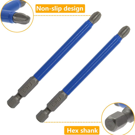 Biaungdo 10Pcs Magnetic PH3 Phillips Bits Set 3.5 inch Long Anti Slip #3 Bit (PH3 x 90MM)