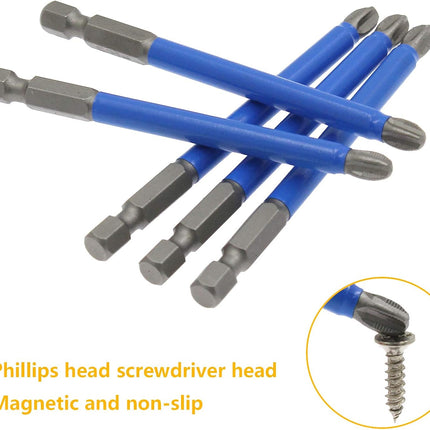 Biaungdo 10Pcs Magnetic PH3 Phillips Bits Set 3.5 inch Long Anti Slip #3 Bit (PH3 x 90MM)