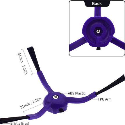 Replacement Side Brushes Compatible with euy RoboVac X8, X8 Hybrid, Robot Vacuum and Mop Cleaners Spare Parts Accessories, 9-Pack.