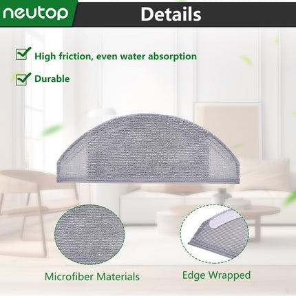 Washable Mopping Cloth Compatible with euy RoboVac X8 Hybrid Robot Vacuum and Mop Cleaners Spare Replacement Parts Accessories, 6-Pack.