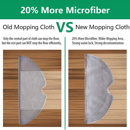Mop Cloths Pads Water Tank ilter Compatible with  Q7, Q7 Max, S6, S6 Pure/MaxV, S5 Max, S5, S4, E5, E4, E35 and E2 Robot Vacuums, 18-Pack.