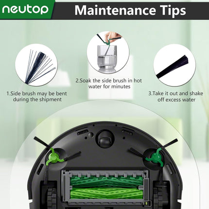 Edge-Sweeping Brush Side Brush Compatible with iRobot Roomba Max 707 Combo/Max 705 Combo, Robot Vacuums, 10-Pack